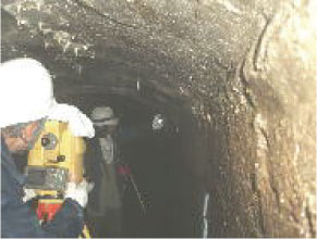 トンネル内での調査